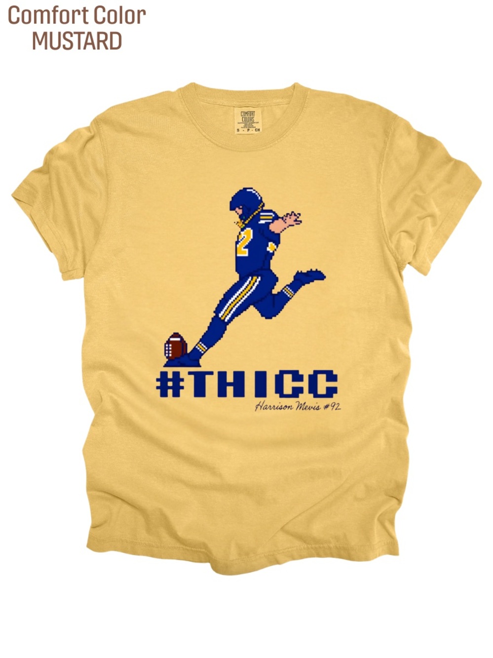 Comfort Color #THICC Football Pixel Art Tee shirt